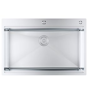 30" Kitchen Sink Top Mount Single Bowl Drop-In Basin Stainless Steel Bar