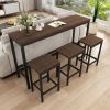 Modern Design Kitchen Dining Table,Pub Table,Long Dining Table Set with 3 Stools,Easy Assembly,Dark Brown (Same SKU:W75767952)