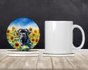 Cane Corso in Sunflowers Large Sandstone Coasters Pack of 4 Absorbent Round Coasters Decor Gifts for Men or Women, 4 in, Multicolor