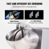 VEVOR Ice Crushers Machine, 220lbs Per Hour Electric Snow Cone Maker with 4 Blades, Stainless Steel Shaved Ice Machine with Cover and Bowl