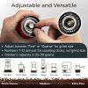 Manual Coffee Grinder Red Metallic Color Stainless Steel Conical Burr Coffee Grinder Manual with Adjustable Setting Double Bearing Hand Espresso Grind