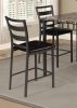 5pc Counter Height Dining Room Set Brown Pub Faux Marble Table Square Top Wooden Furniture Metal/MDF