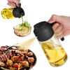 16oz Oil Dispenser Bottle for Kitchen - 2 in 1 Olive Oil Dispenser and Oil Sprayer - 470ml Olive Oil Bottle - Oil Sprayer for Cooking, Kitchen, Salad